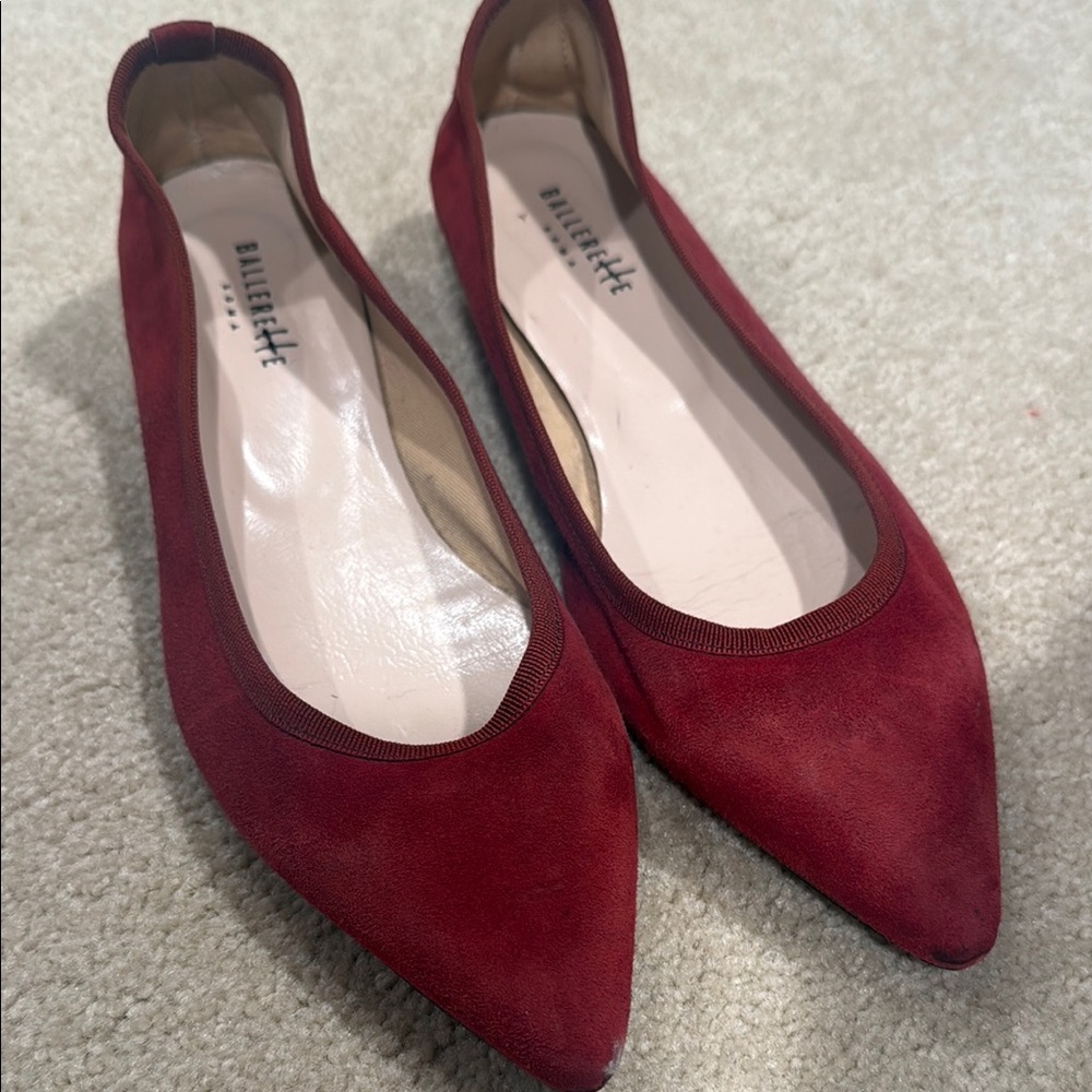 Ballerette Roma Women's Red Suede Flats